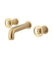 Crosswater Union Three Hole Wall Mounted Basin Set Brushed Brass