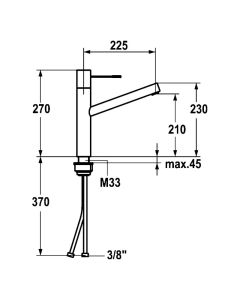 Ono Monobloc Kitchen Sink Mixer Tap With Swivel Spout
