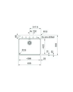 Franke Maris (MRG 610-60 CARE) 1 Bowl Sink Matt Black