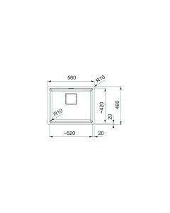 Franke Kubus (KNG PRO 110-52) 1 Bowl Inset Sink Stone Grey