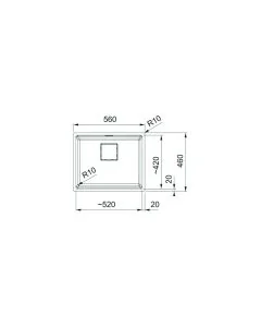 Franke Kubus (KNG PRO 110-52) 1 Bowl Inset Sink Stone Grey