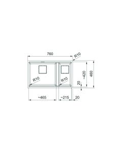 Franke Kubus (KNG PRO 120) 1.5 Bowl Inset Sink Stone Grey