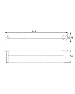 Florence Double Towel Rail Chrome