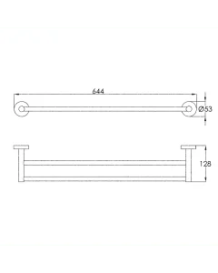 Florence Double Towel Rail Chrome