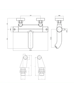 Florence Thermostatic Bath Filler Chrome