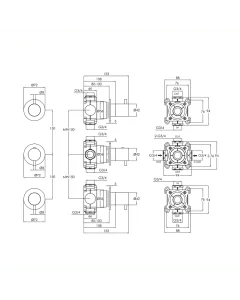 Florence Modular 3 Lever 2 Way Shower Chrome