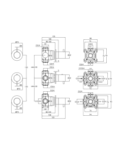 Florence Modular 3 Lever 3 Way Shower Chrome