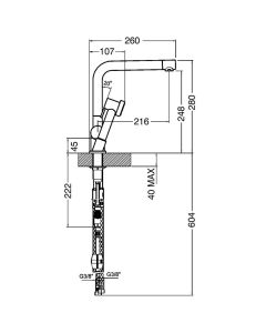 Oxygen Sink Mixer with Separate Pull Out Spray Chrome