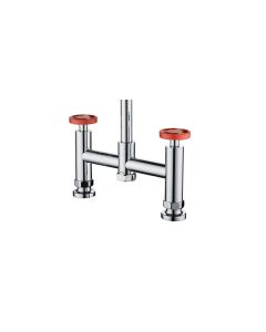 Henry Holt Industrial Bridge Sink Mixer Brushed Steel