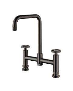 Henry Holt Industrial Bridge Sink Mixer Gunmetal