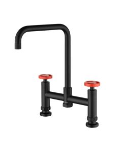 Henry Holt Industrial Bridge Sink Mixer Matt Black