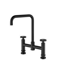 Henry Holt Industrial Bridge Sink Mixer Matt Black