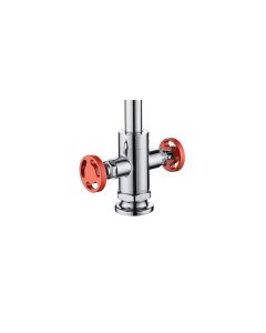 Henry Holt Industrial Twin Lever Sink Mixer Brass