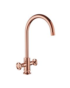 Henry Holt Industrial Twin Lever Sink Mixer Copper