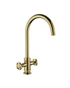 Henry Holt Industrial Twin Lever Sink Mixer Brass