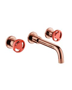 Henry Holt Industrial Wall Mounted Sink Mixer Copper