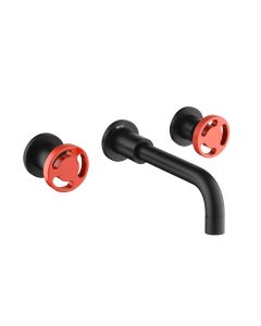 Henry Holt Industrial Wall Mounted Sink Mixer Matt Black