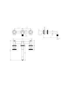 Henry Holt Industrial Wall Mounted Sink Mixer Chrome