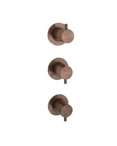 VOS Modular 3 Lever 2 Way Shower Valve Brushed Bronze