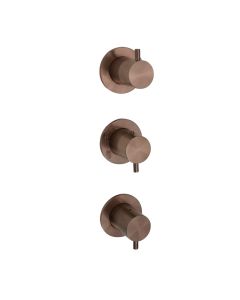 VOS Modular 3 Lever 3 Way Shower Valve Brushed Bronze