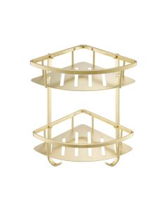 VOS Shower Corner Twin Basket Brushed Brass