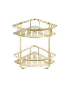 VOS Shower Corner Twin Basket Brushed Brass