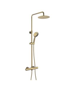 VOS 2 Way Bar Shower Valve Riser Kit Brushed Brass