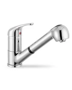 Creta Kitchen Mixer Tap With Pull Out Spray Brushed Steel