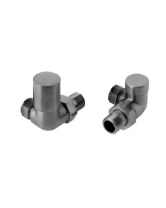 JTP VOS Corner Radiator Valves Brushed Black