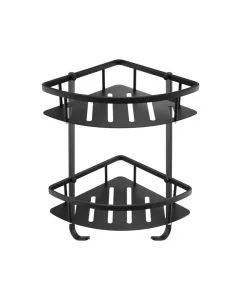 VOS Shower Corner Twin Basket Matt Black