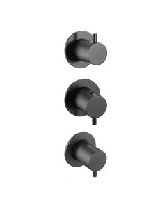 VOS Modular 3 Lever 2 Way Shower Valve Matt Black