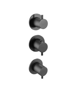 VOS Modular 3 Lever 3 Way Shower Valve Matt Black
