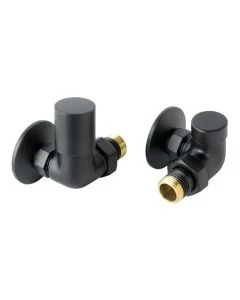 JTP VOS Corner Radiator Valves Matt Black