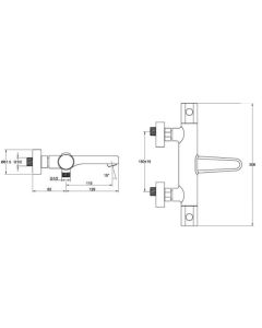 Hugo Deck Mounted Bath Shower Mixer Chrome