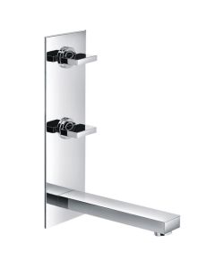 Bloque 3 Hole Wall Vertical Basin Mixer with Clicker Waste