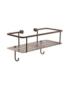 Single Square Shower Basket Brushed Bronze