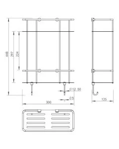 Double Square Shower Basket Brushed Bronze