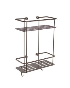 Double Square Shower Basket Brushed Bronze