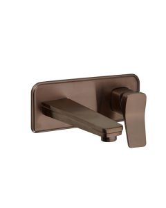 Hix Wall Mounted Basin Mixer Bronze