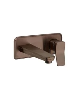 Hix Wall Mounted Basin Mixer Bronze