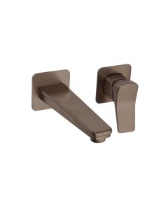 Hix Wall Mounted Basin Mixer Bronze
