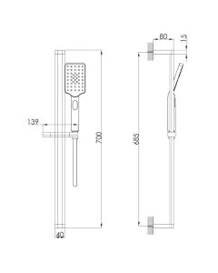 Hix Slide Rail Shower Kit Brushed Bronze