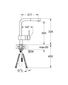 Minta Kitchen Mixer with Extractable Cascade Chrome