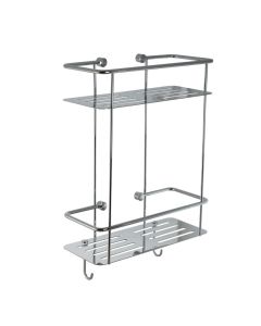 Double Square Shower Basket Brushed Black