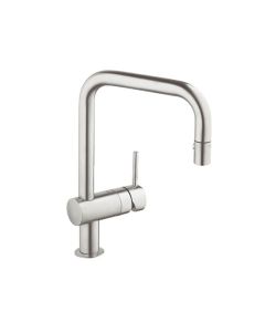 Minta Single Lever Mixer Pull Out Spray Brushed Steel