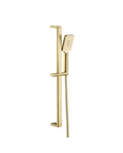 Hix Slide Rail Shower Kit Brushed Brass