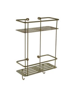 Double Square Shower Basket Brushed Brass