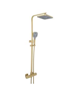 Hix Thermostatic Shower Valve Riser Kit Brushed Brass