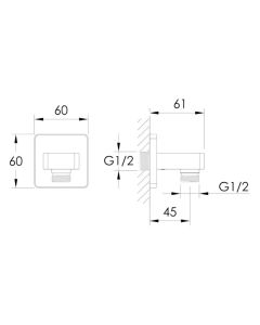 Hix Square Wall Outlet Brushed Bronze