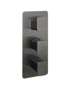 Hix 3 Lever 2 Way Shower Valve Brushed Black